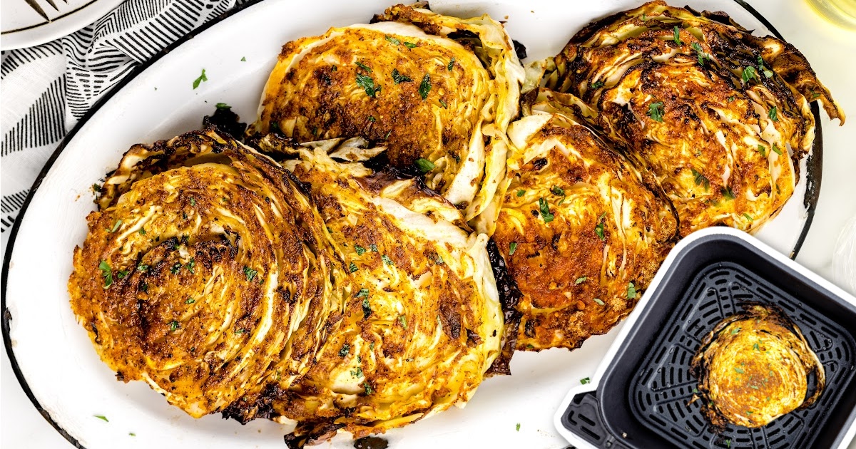 fried cabbage garnished with parsley on a plate