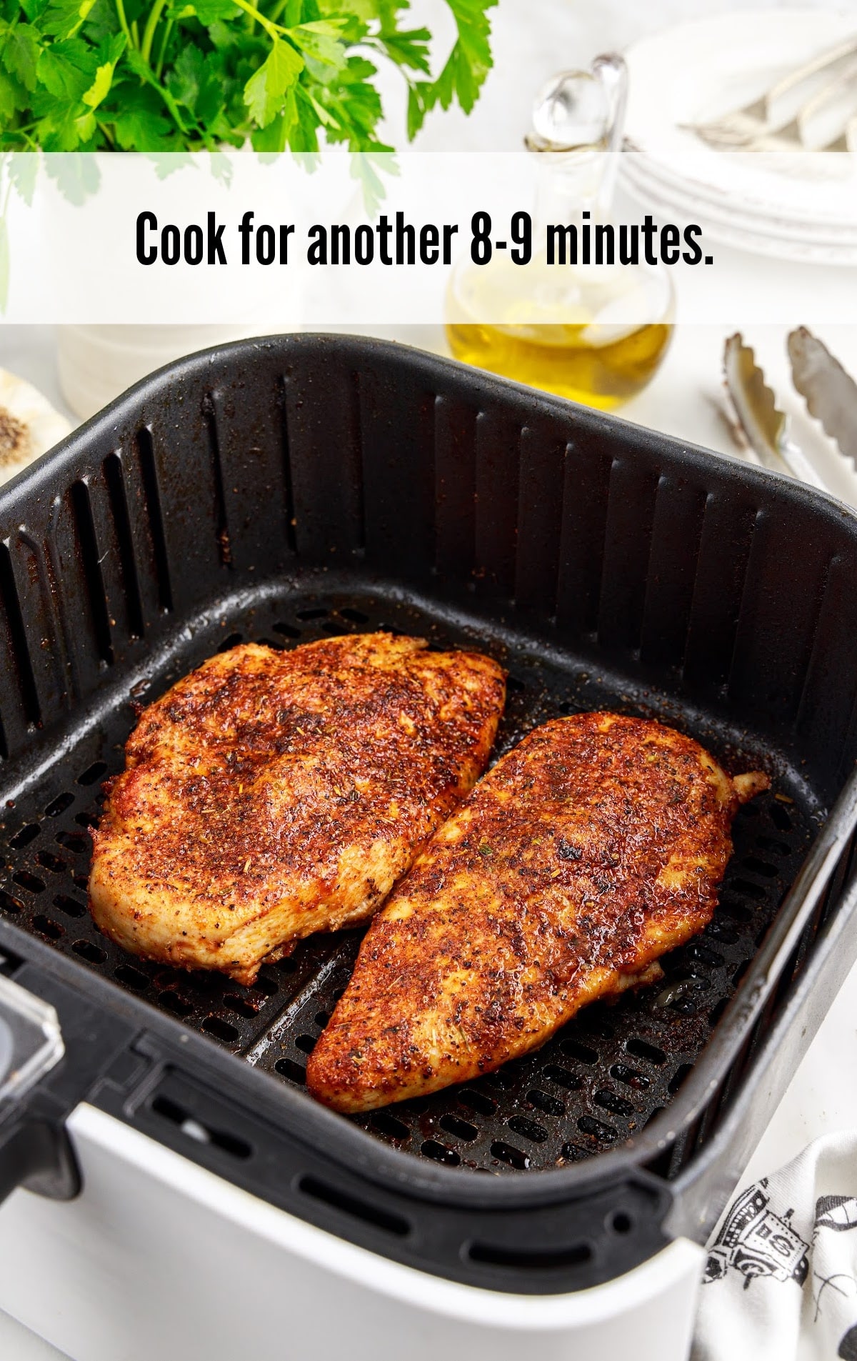 cook chicken for 8 to 9 minutes