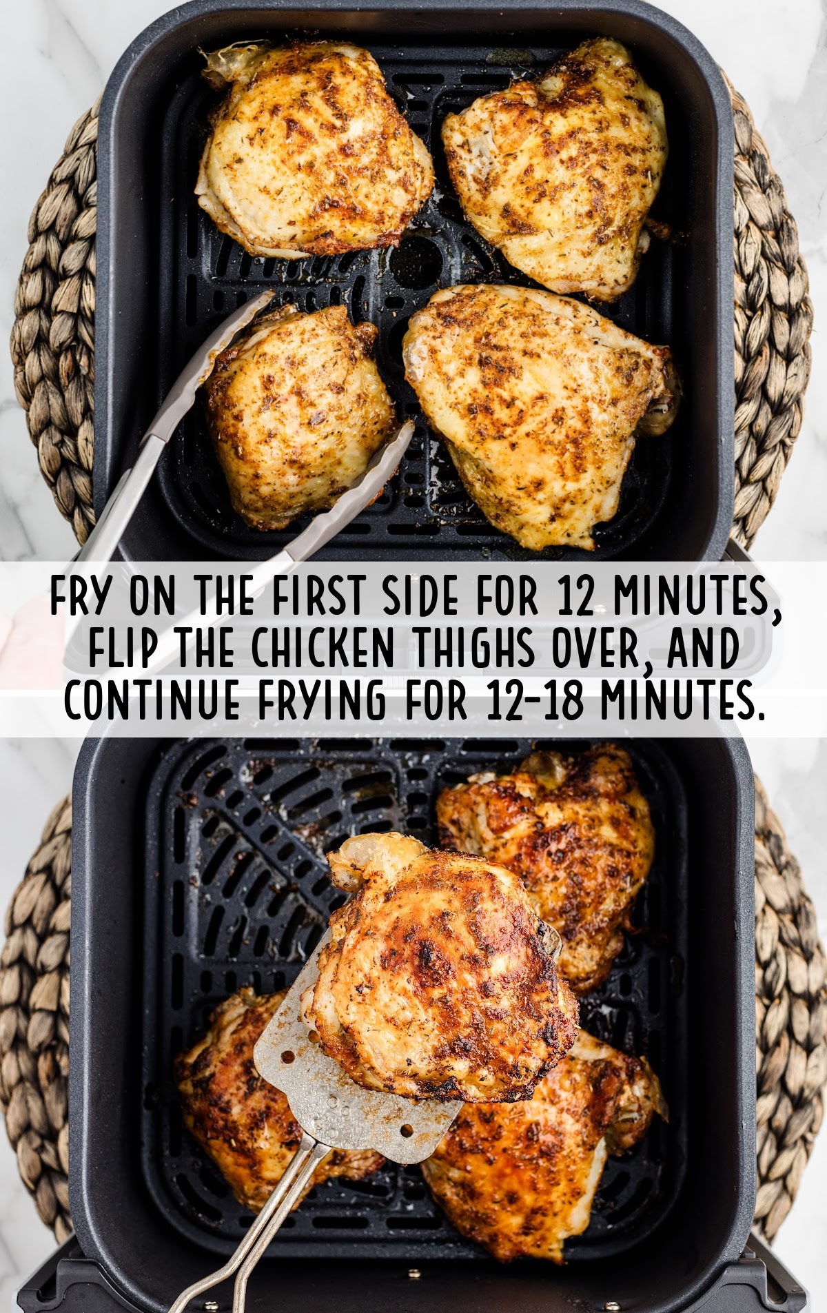 Chicken Thighs cooked in an air fryer