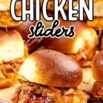 close up shot of BBQ Chicken Sliders