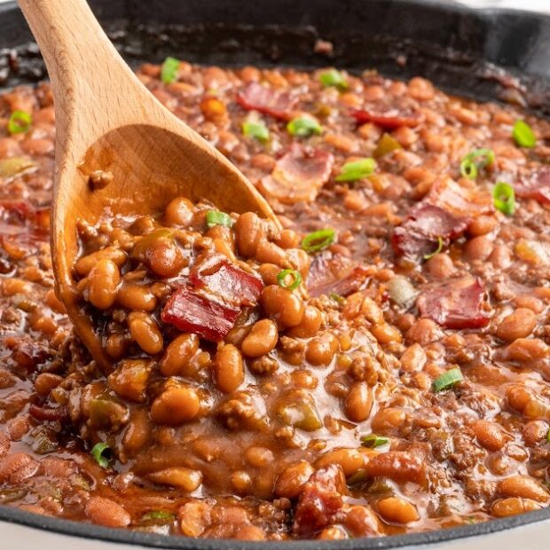 A close up of a bowl of food, with Bean
