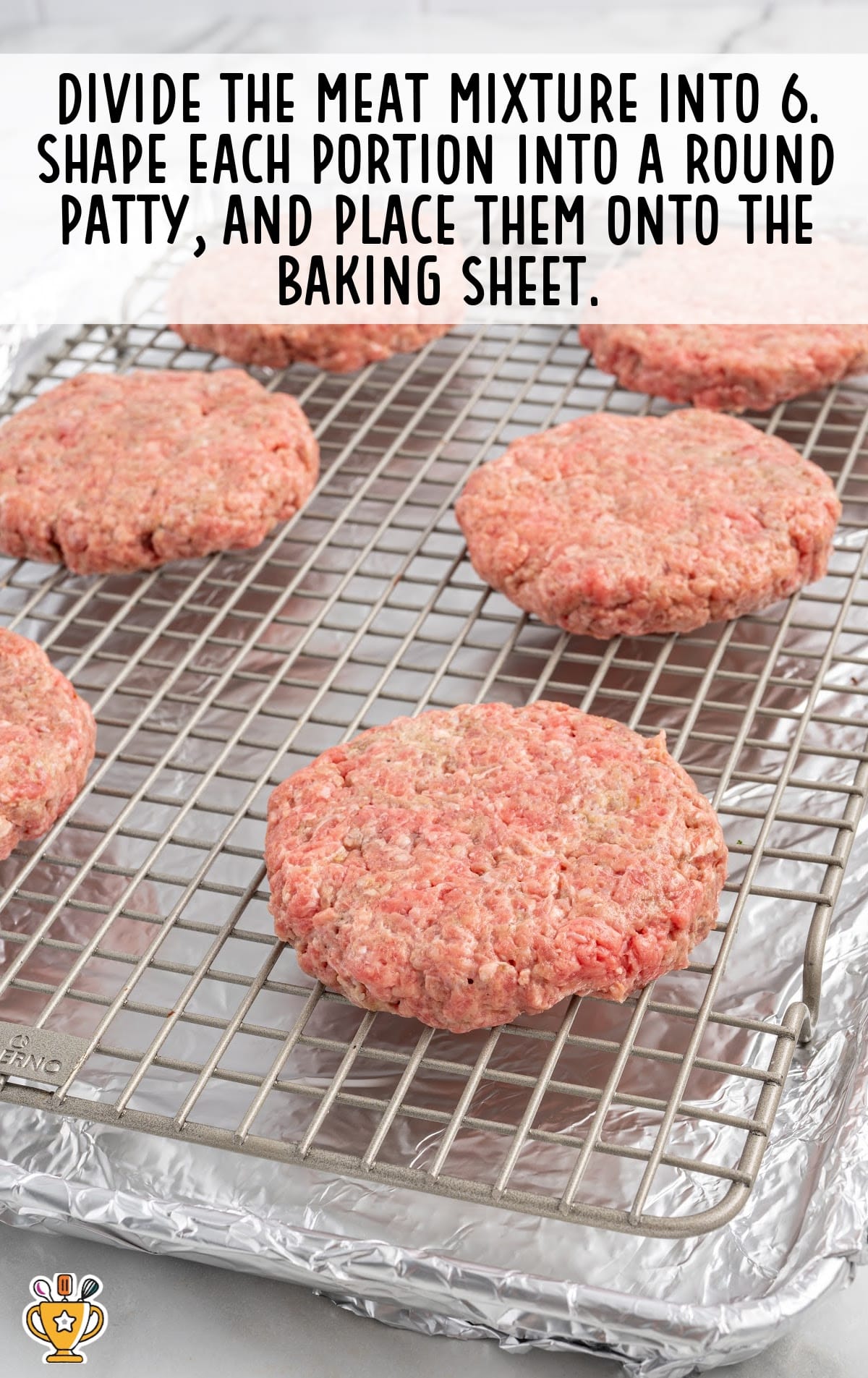 meat mixture placed on a baking rack