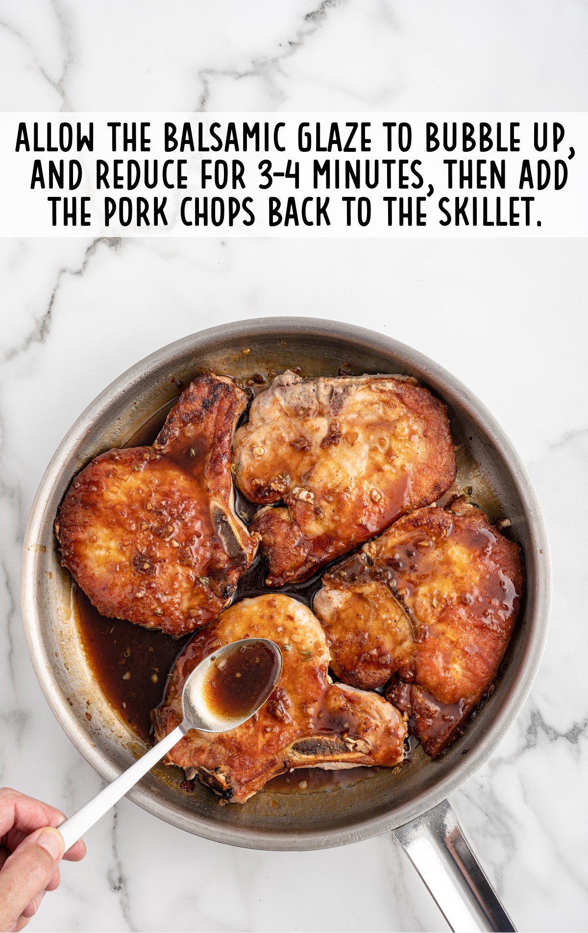 reduce glaze in a skillet and spoon onto pork chops