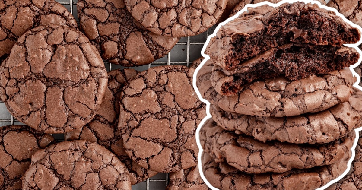 close upshot of Brownie Cookies with one having a bite taken out of it