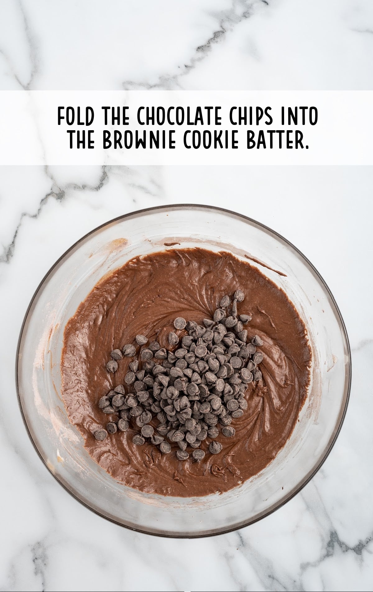 chocolate chip folded into the brownie cookie batter