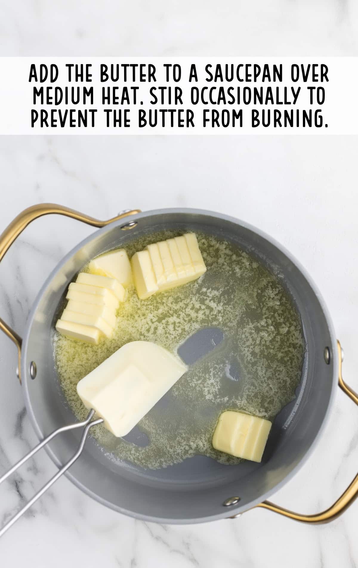 butter added to a saucepan