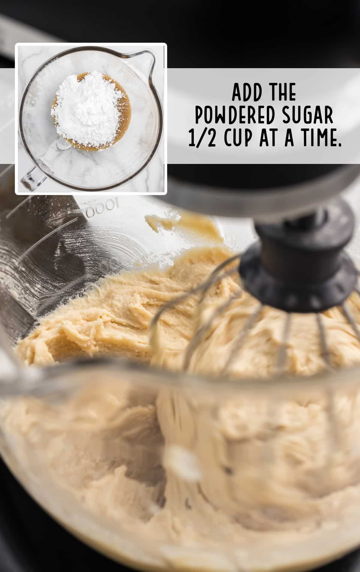 powdered sugar added to the mixture