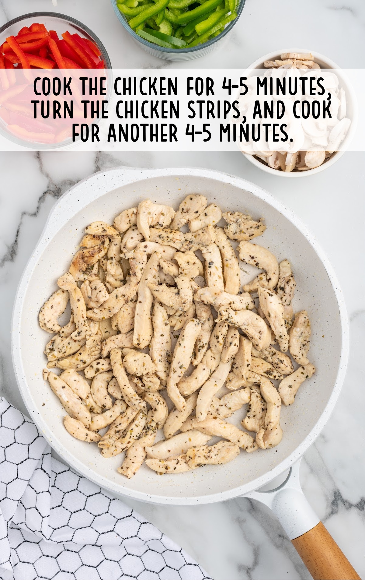 chicken cooked for 4-5 minutes