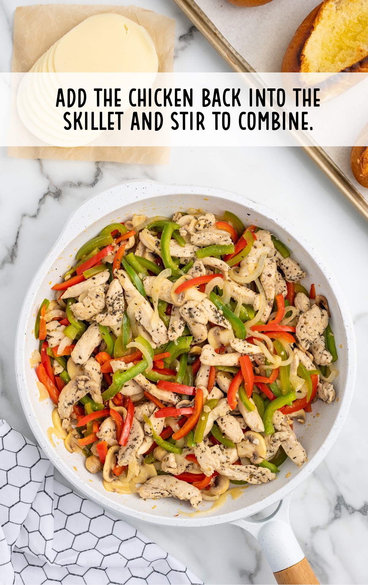 chicken added back into the skillet