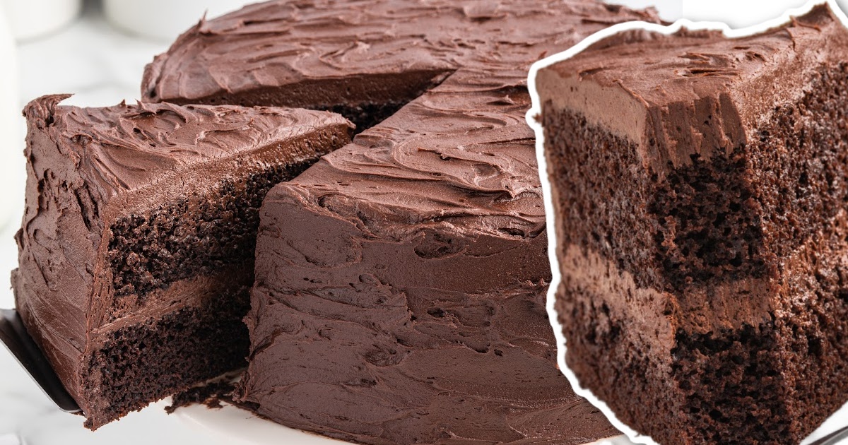 a slice of Chocolate Fudge Cake on a plate