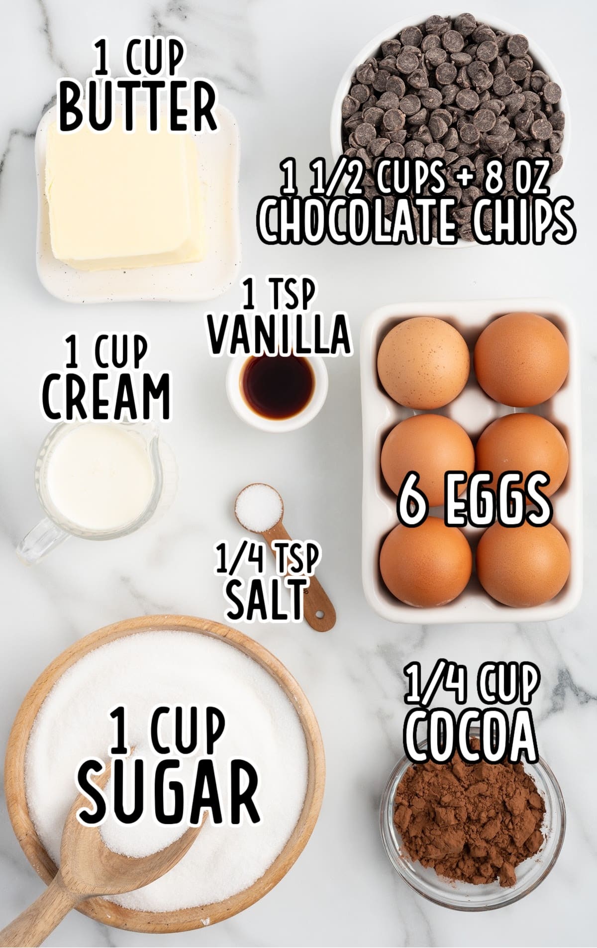 Ingredients for making Chocolate Torte