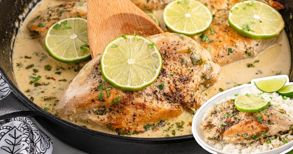 close up shot of Beer Marinated Chicken garnish with cilantro in a baking dish