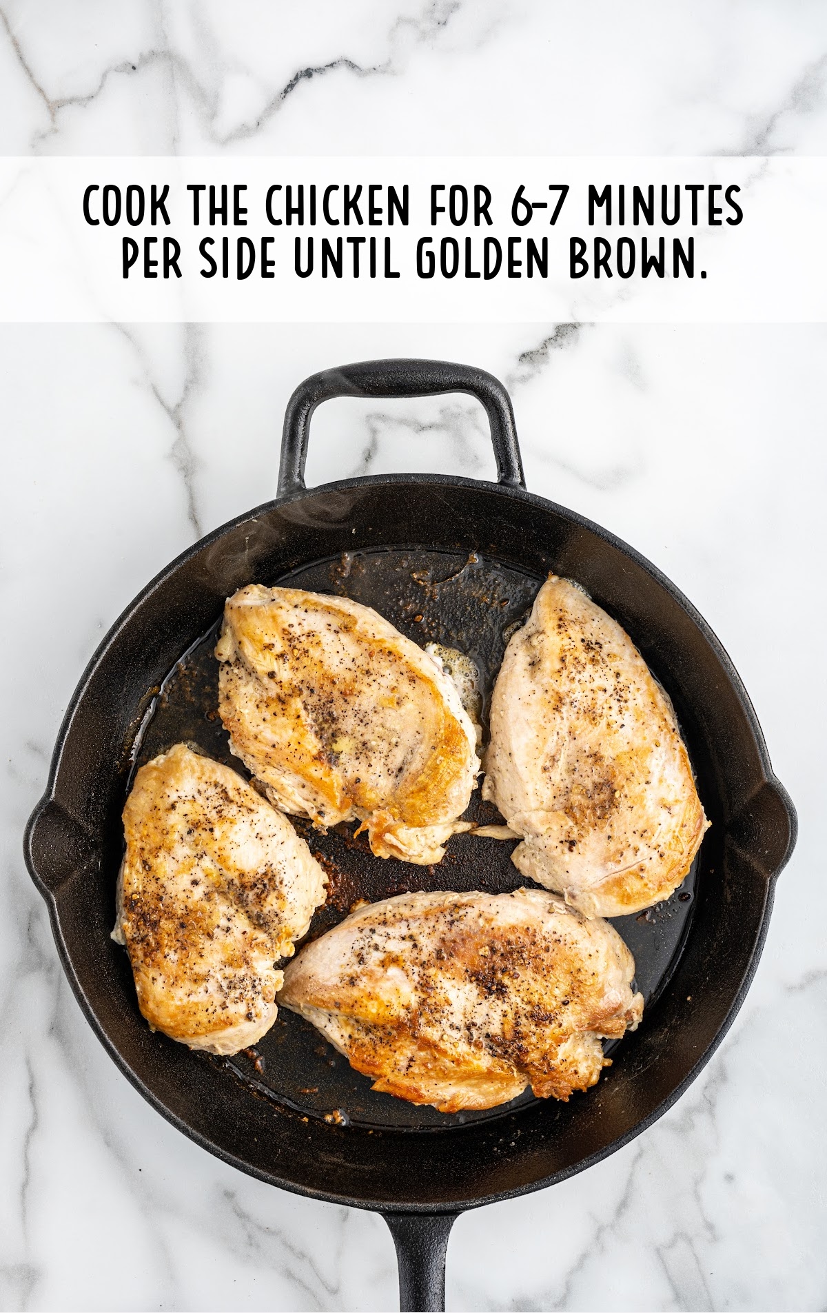 chicken cooked in a skillet