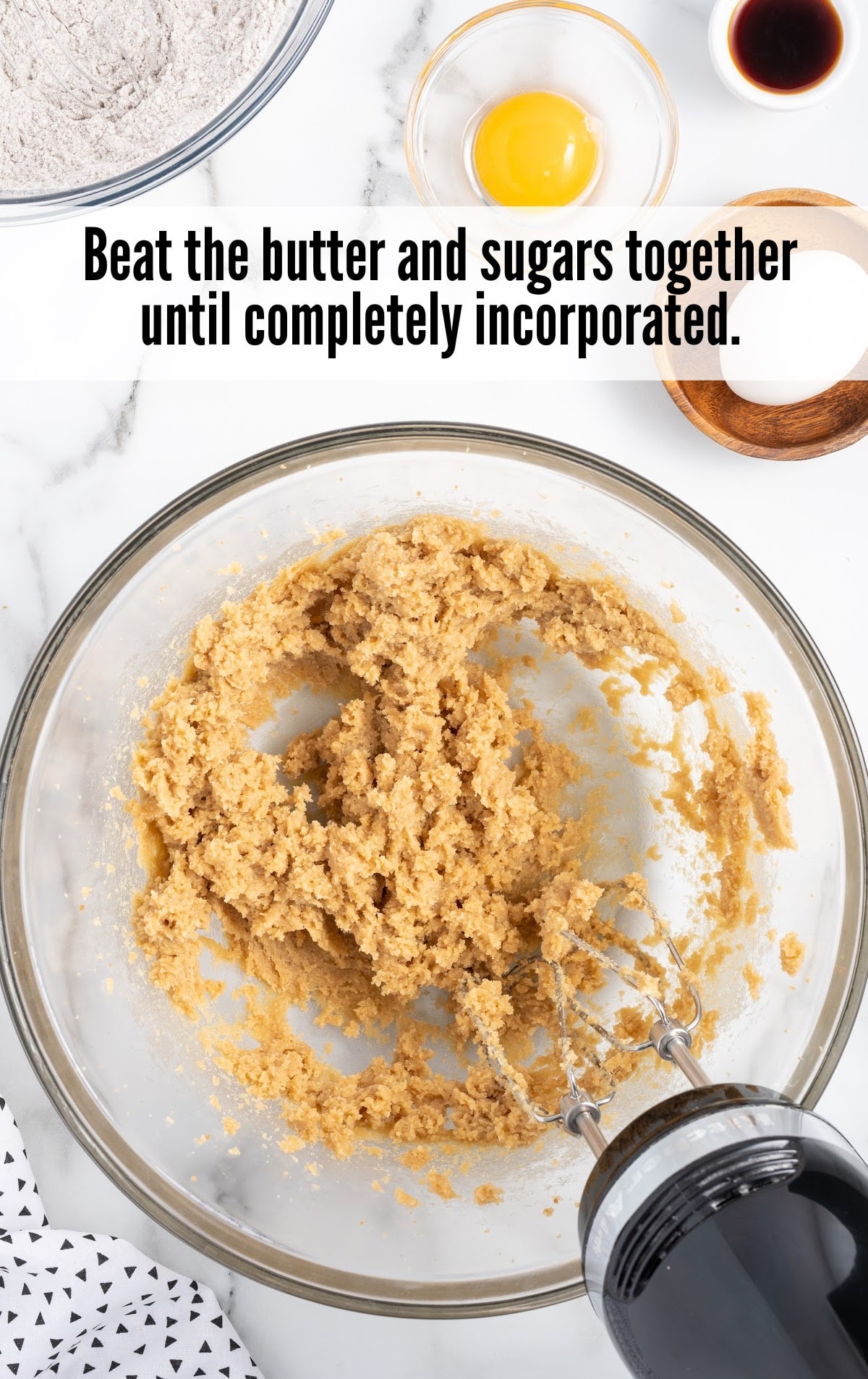 butter and sugar blended together