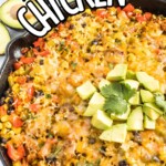 overhead shot of Fiesta Chicken in a skillet