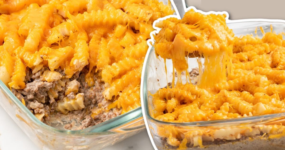 French Fry Casserole in a baking dish