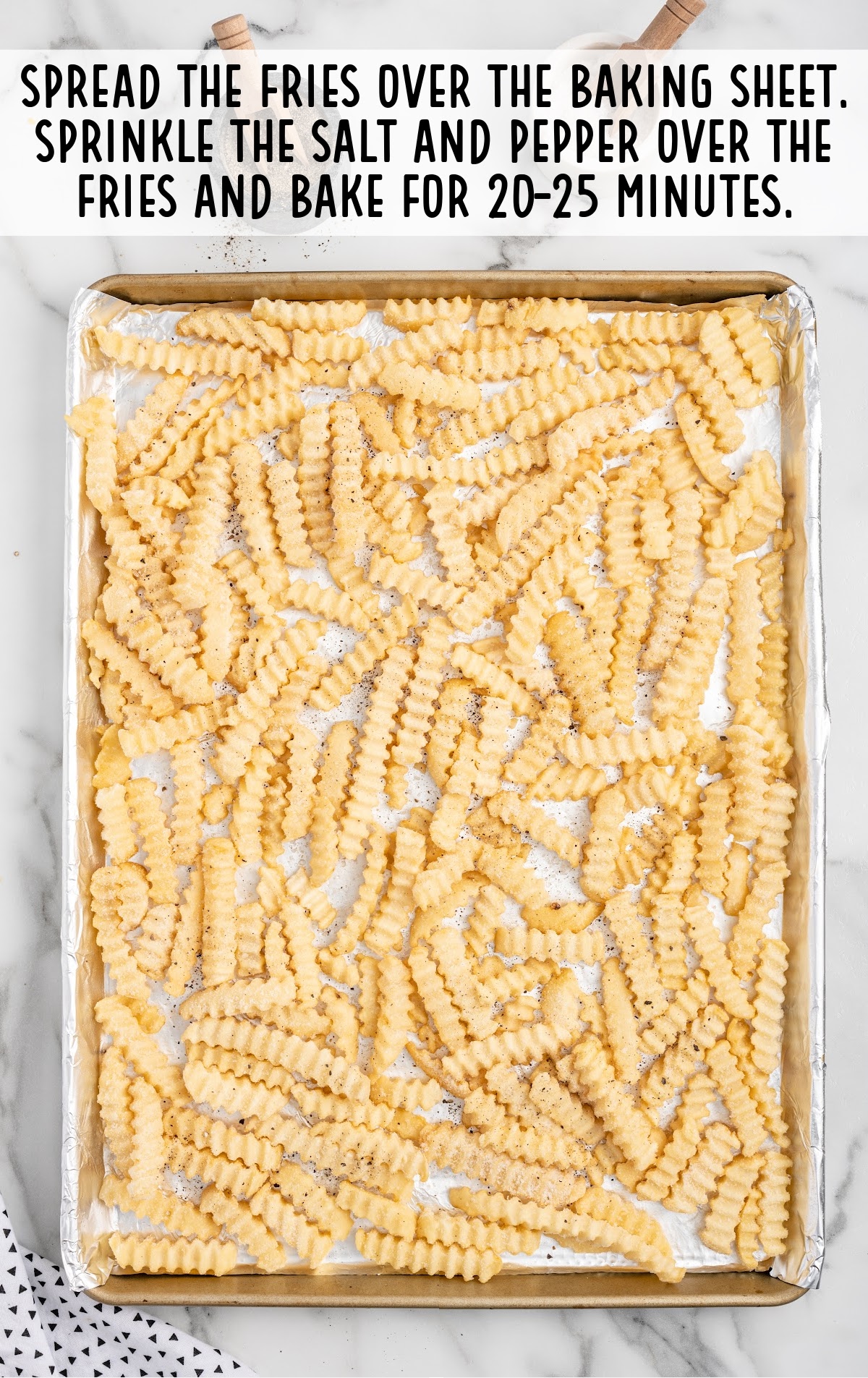 fries baked in a baking sheet