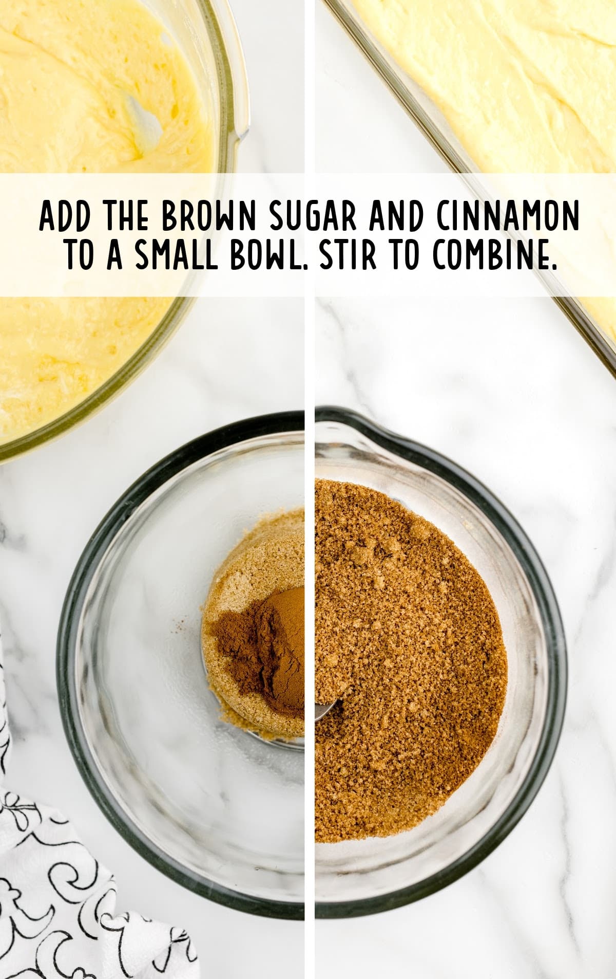 brown sugar and cinnamon combined in a bowl