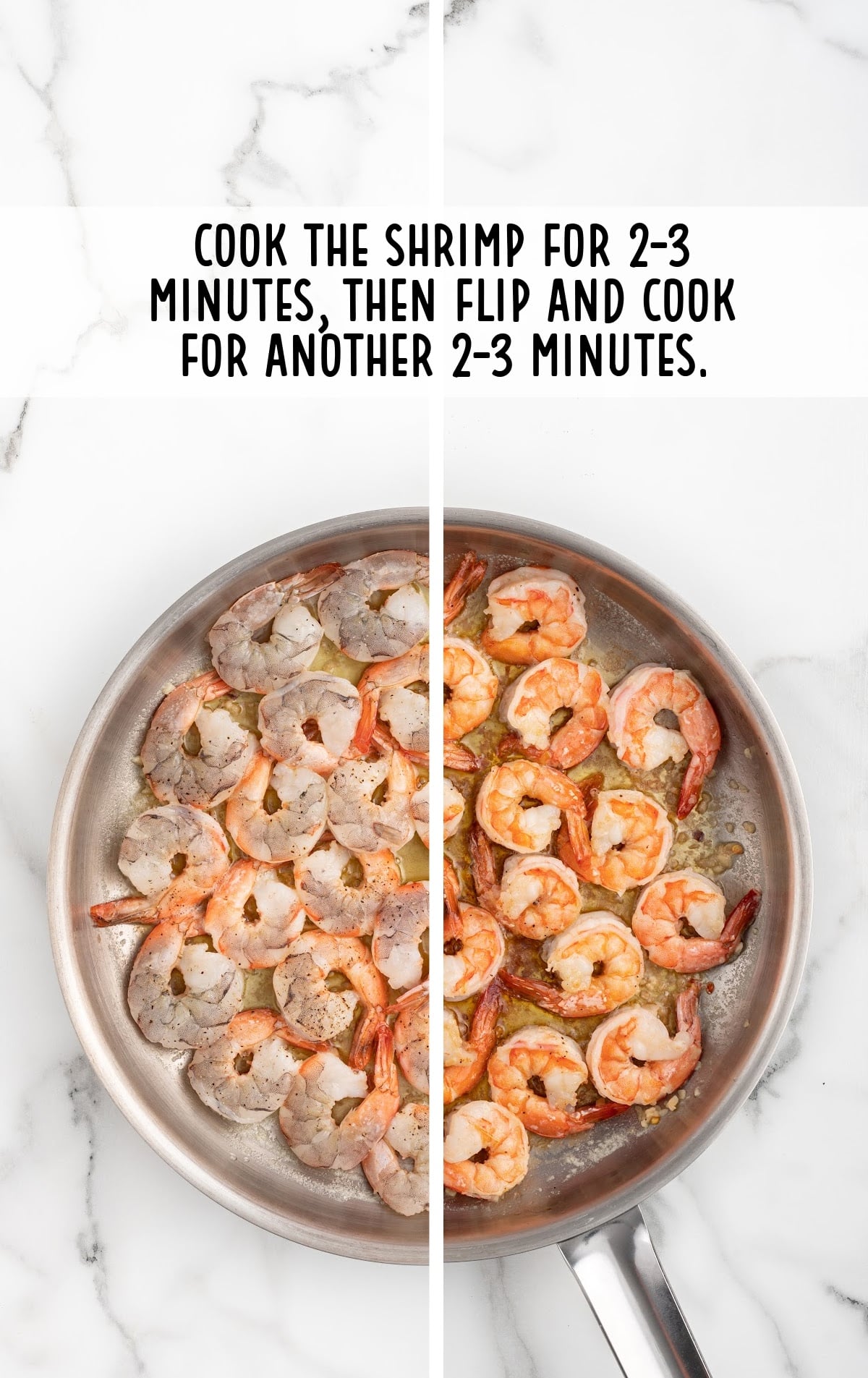 shrimp cooked on a hot skillet