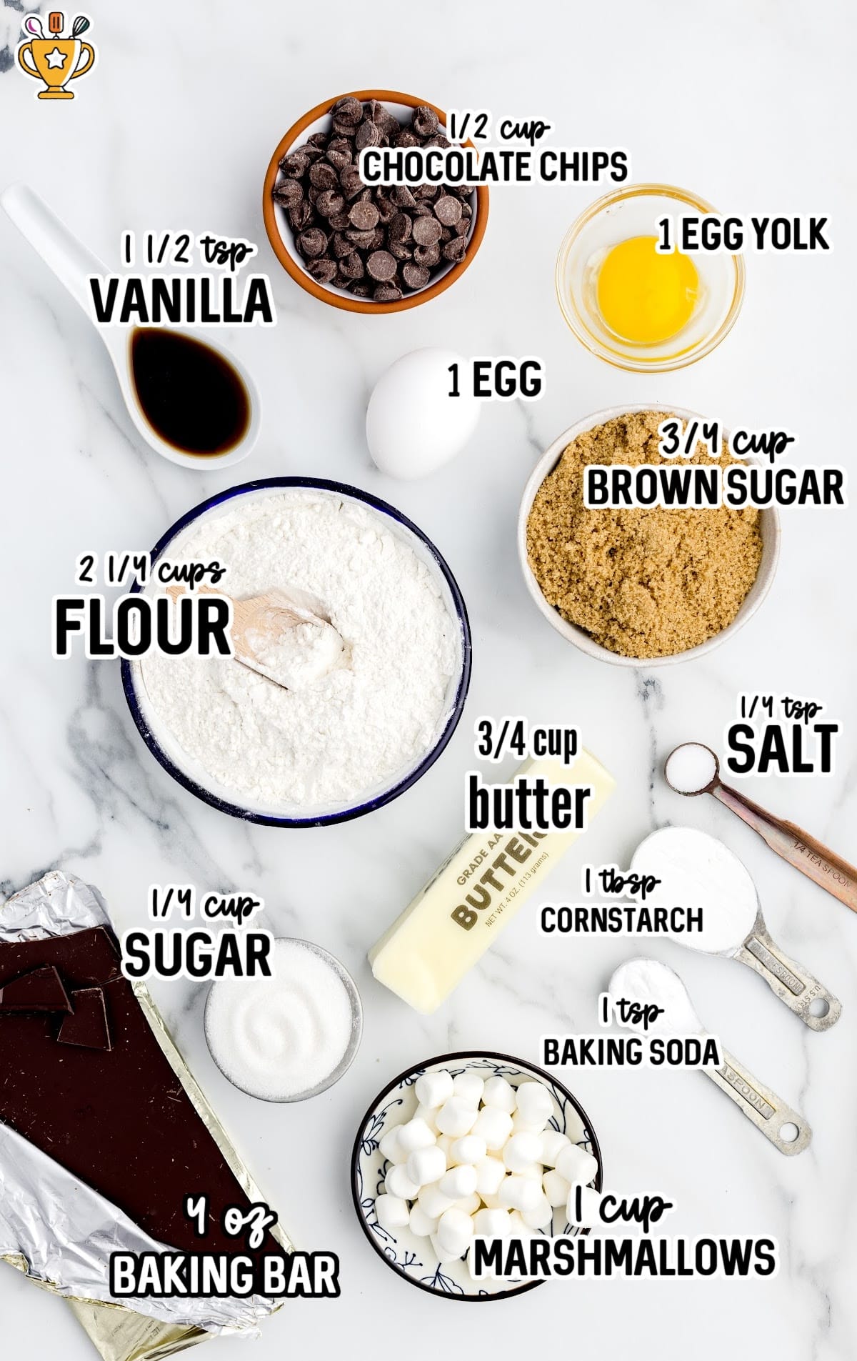 Marshmallow Cookies raw ingredients that are labeled