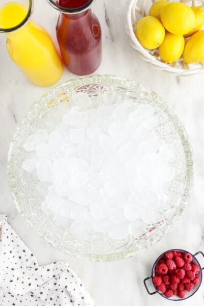 punch bowl filled with ice