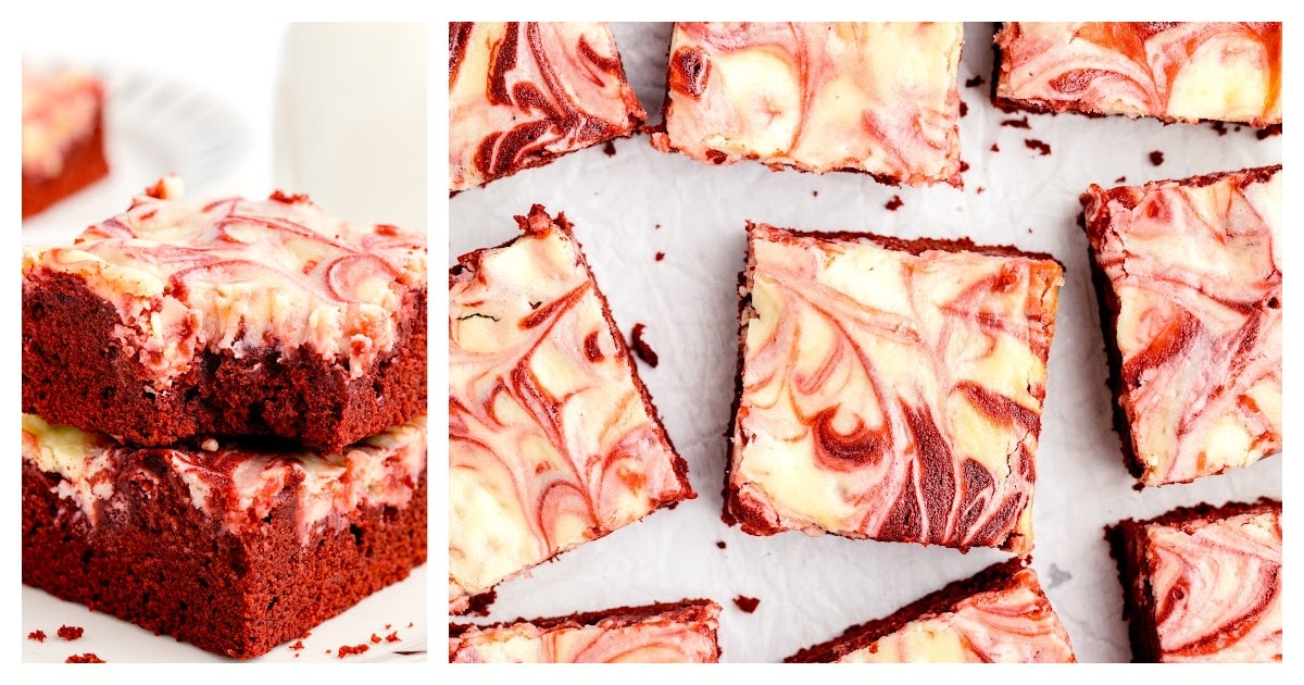 close up shot of Chocolate Covered Strawberry Brownies stacked on top of each other on a wooden board