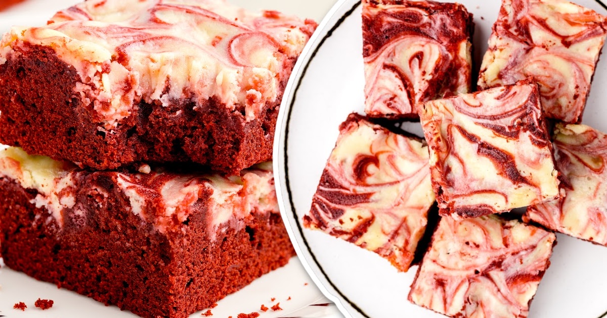 a close up shot of Red Velvet Brownies