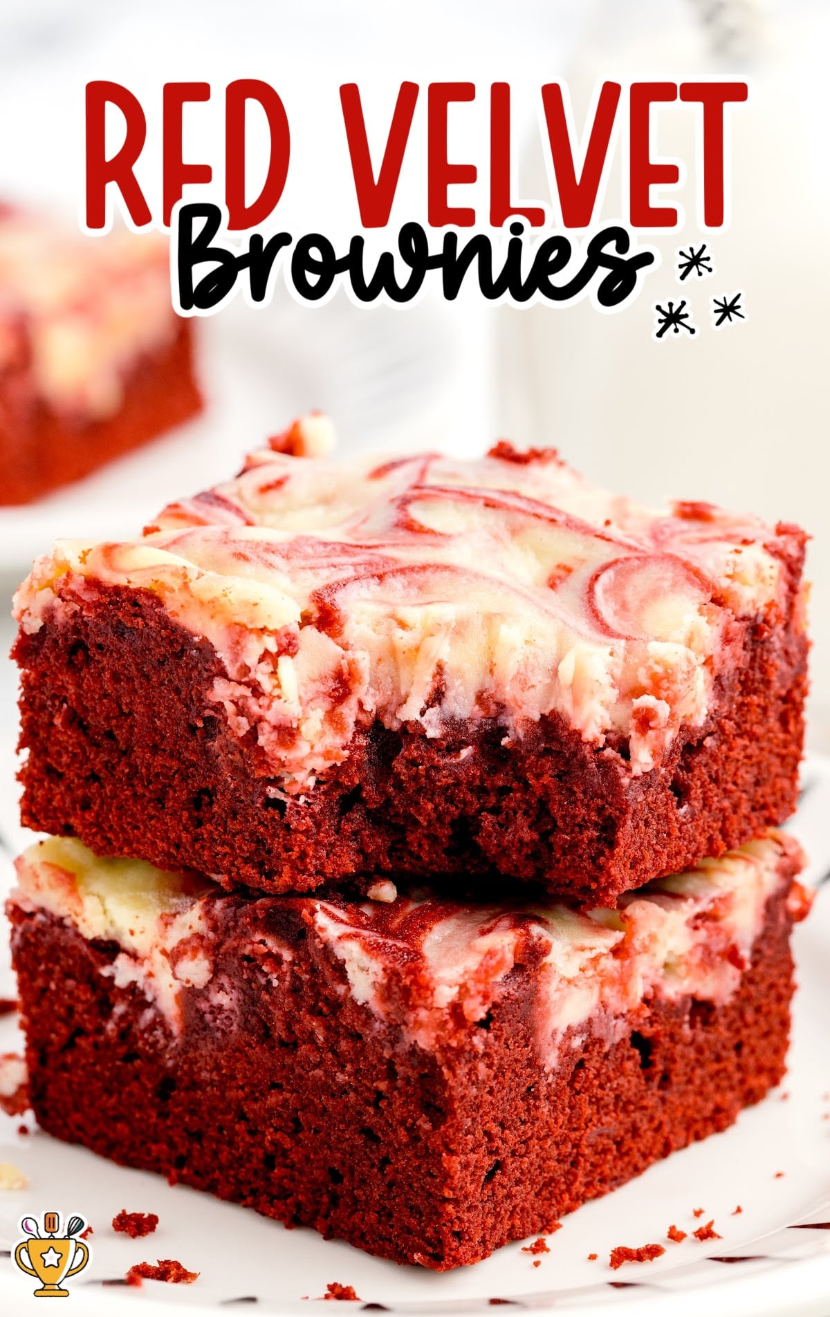 a close up shot of Red Velvet Brownies