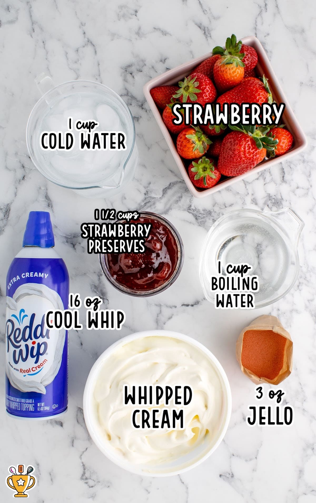 Strawberry Mousse raw ingredients that are labeled