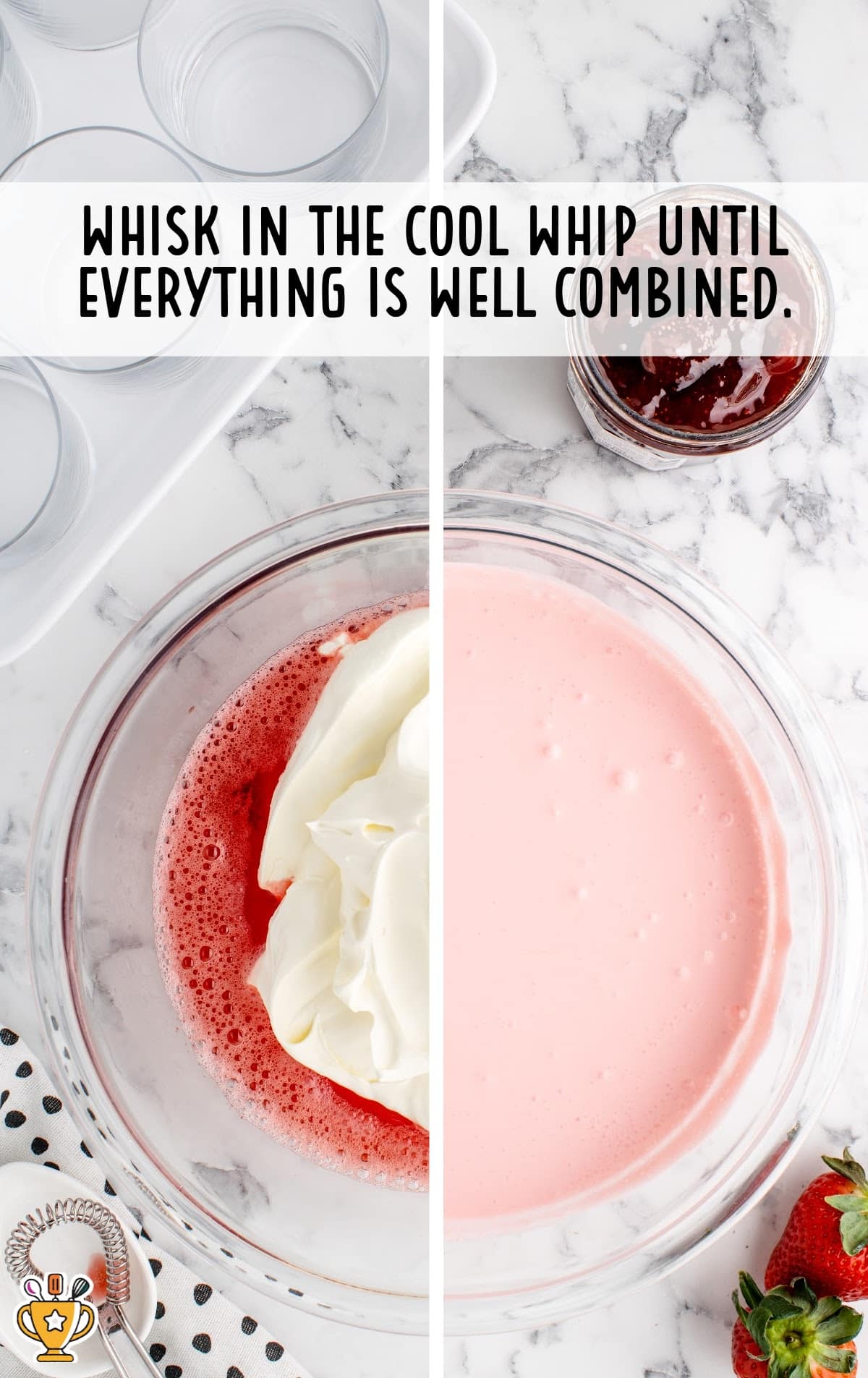 cool whip whisked into the jello mixture