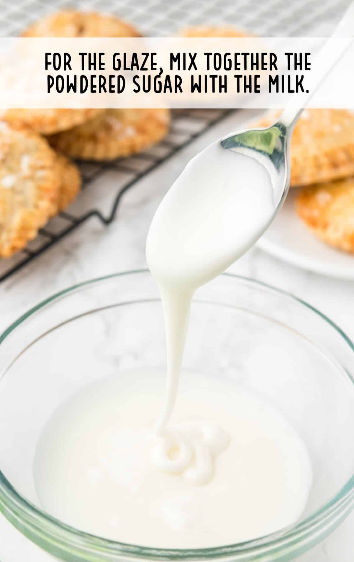 powdered sugar and milk combined in a bowl