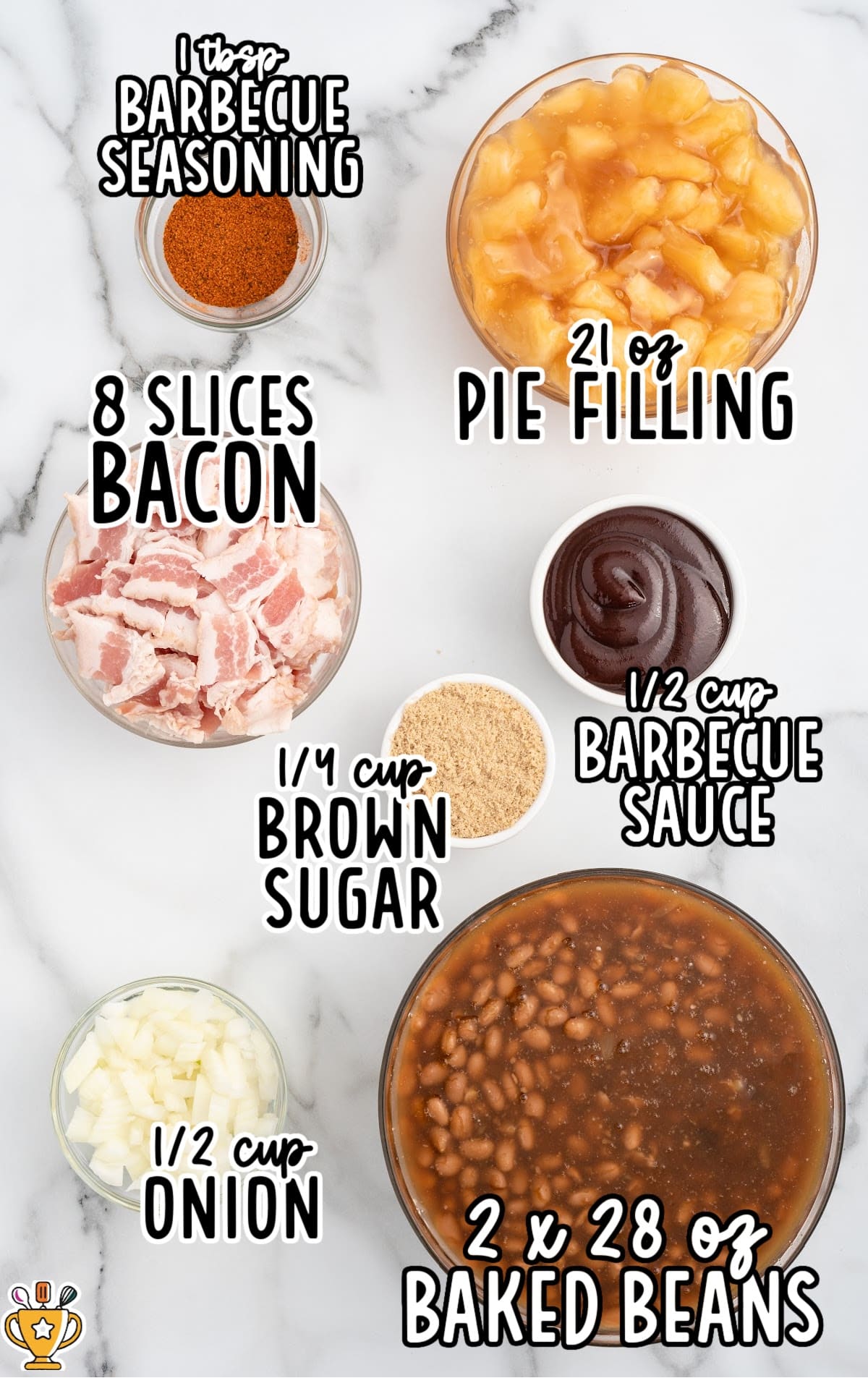 Apple Pie Baked Beans raw ingredients that are labeled