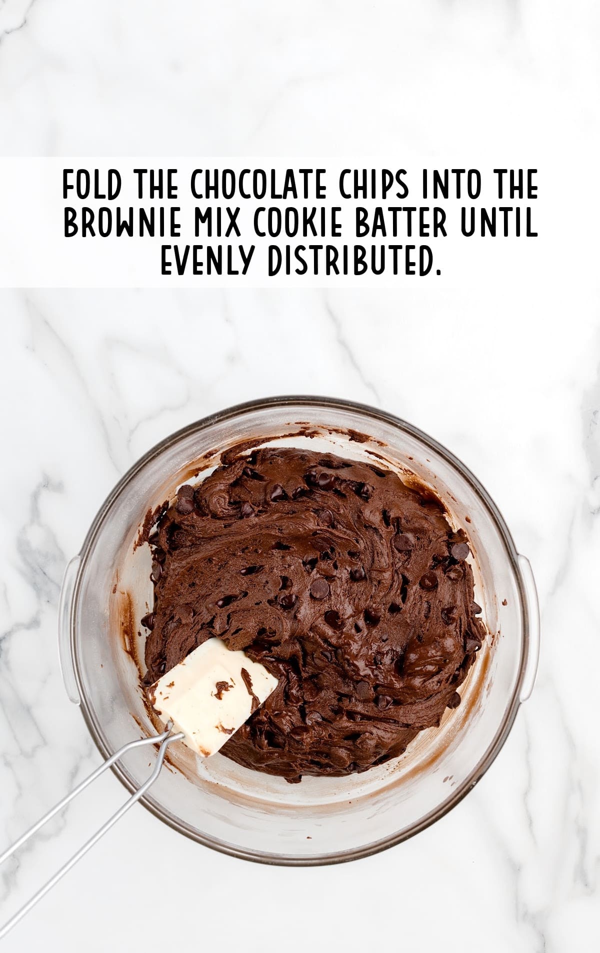 chocolate chips folded into the brownie mix