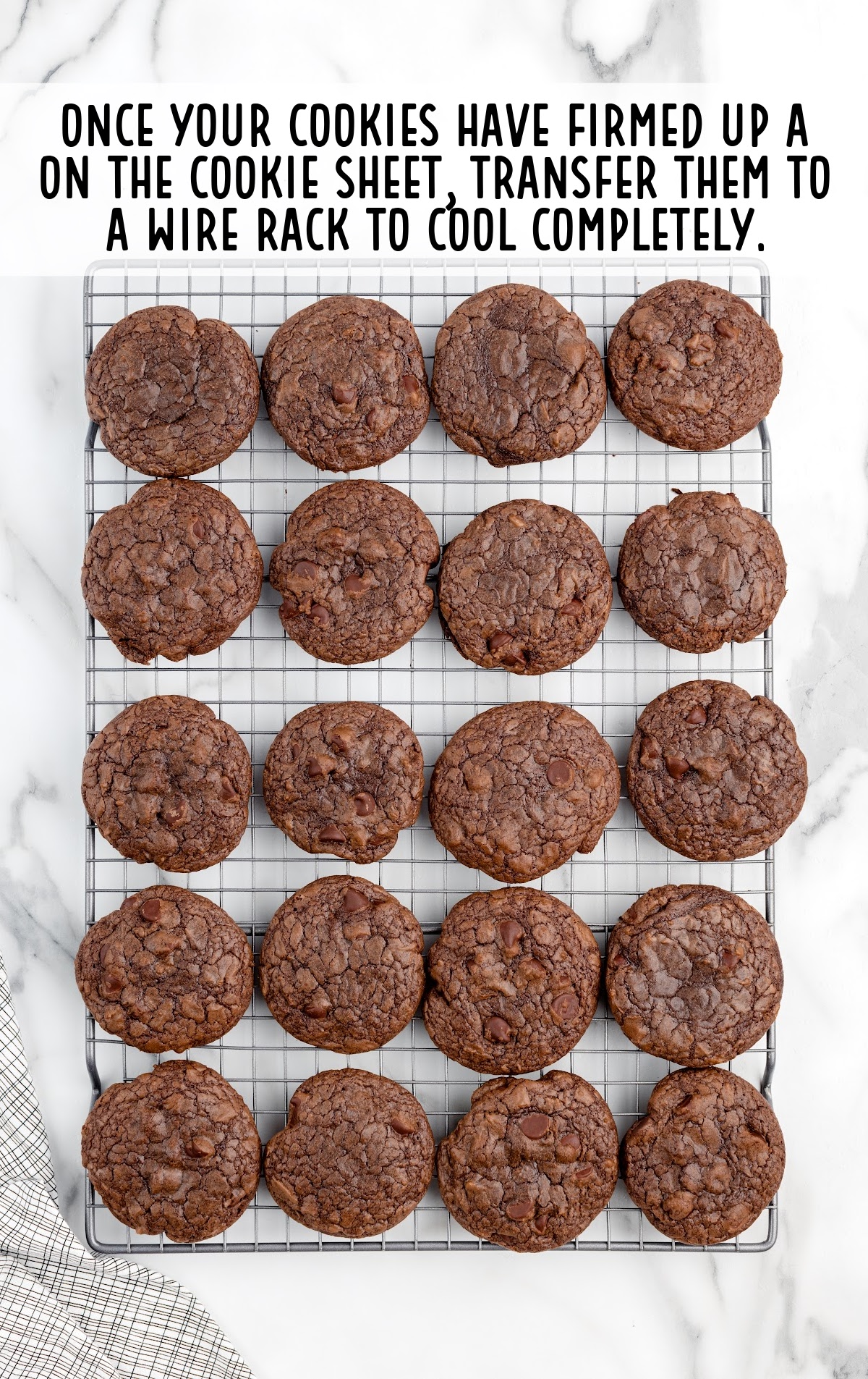 cookies transferred to a wired rack