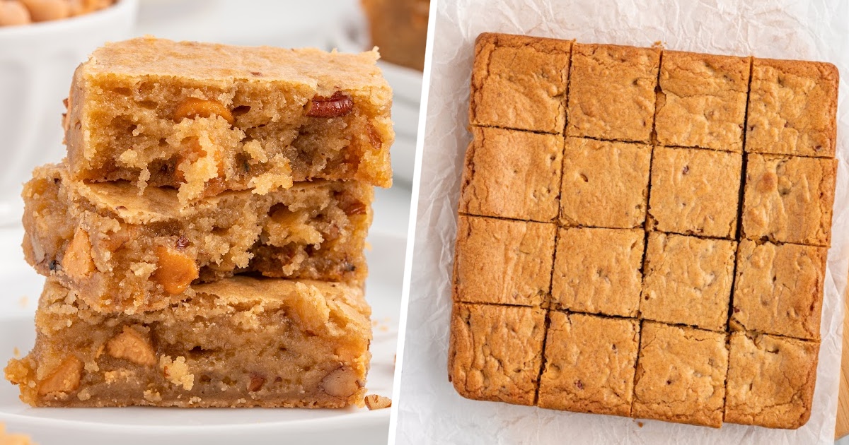 overhead shot of Butterscotch Brownies