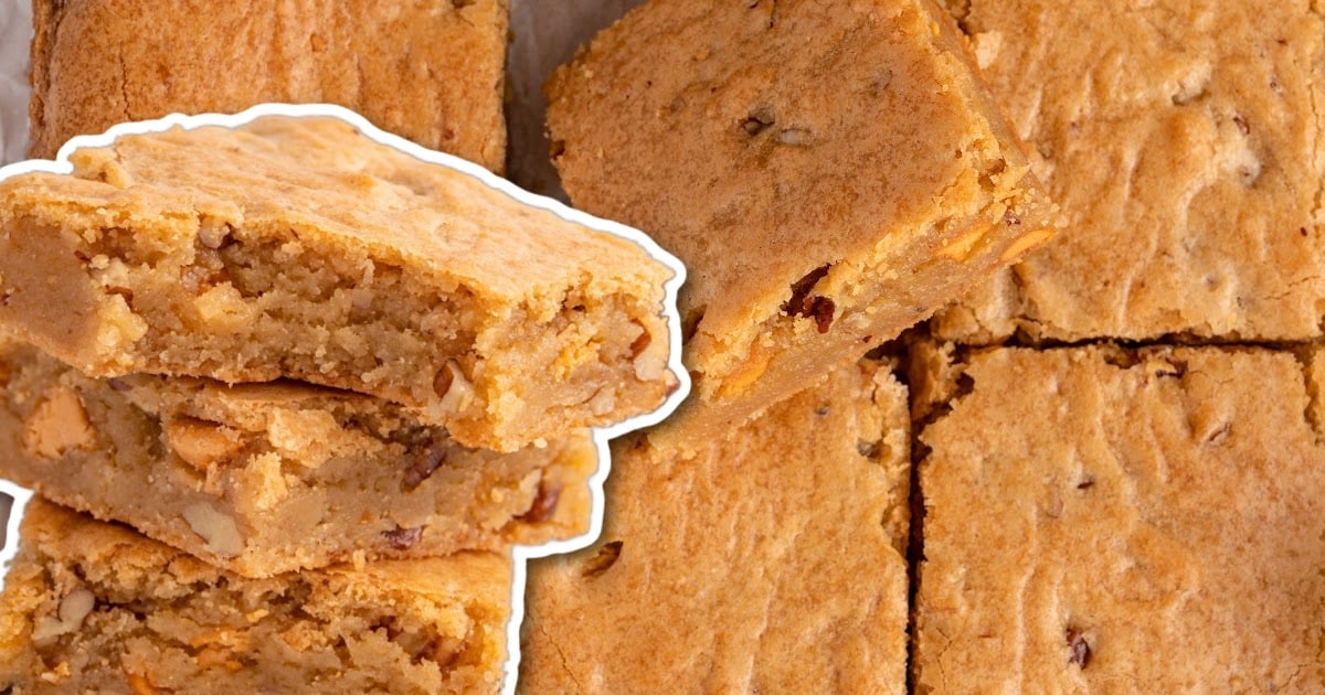 overhead shot of Butterscotch Brownies