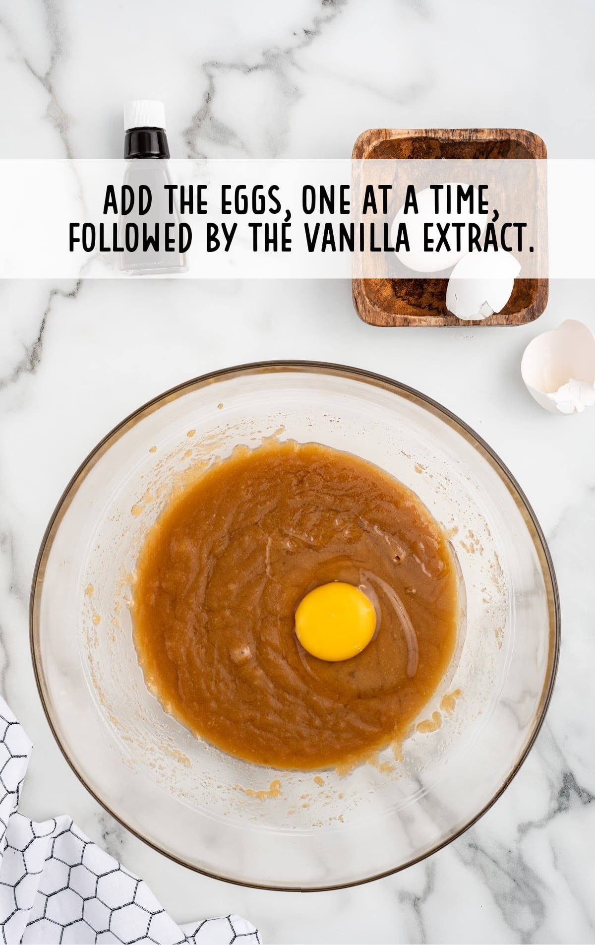 eggs added to the brown sugar mixture