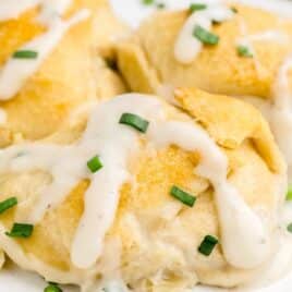 overhead shot of Chicken Crescent Rolls on a plate