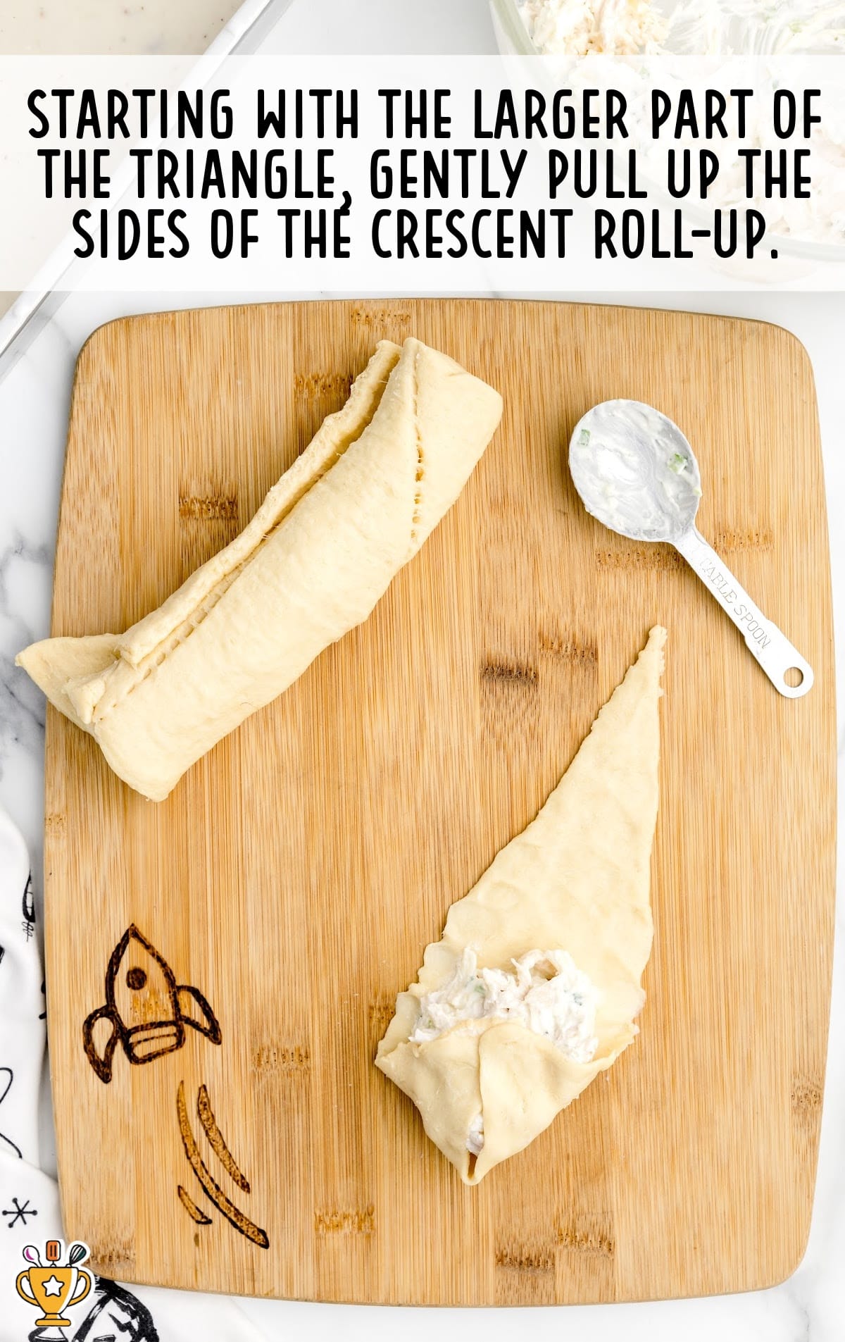 pull up the side of the crescent roll