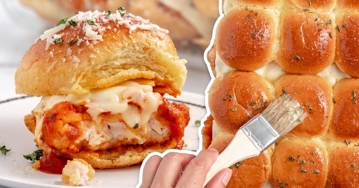 close up shot of Buffalo Chicken Sliders piled on a plate