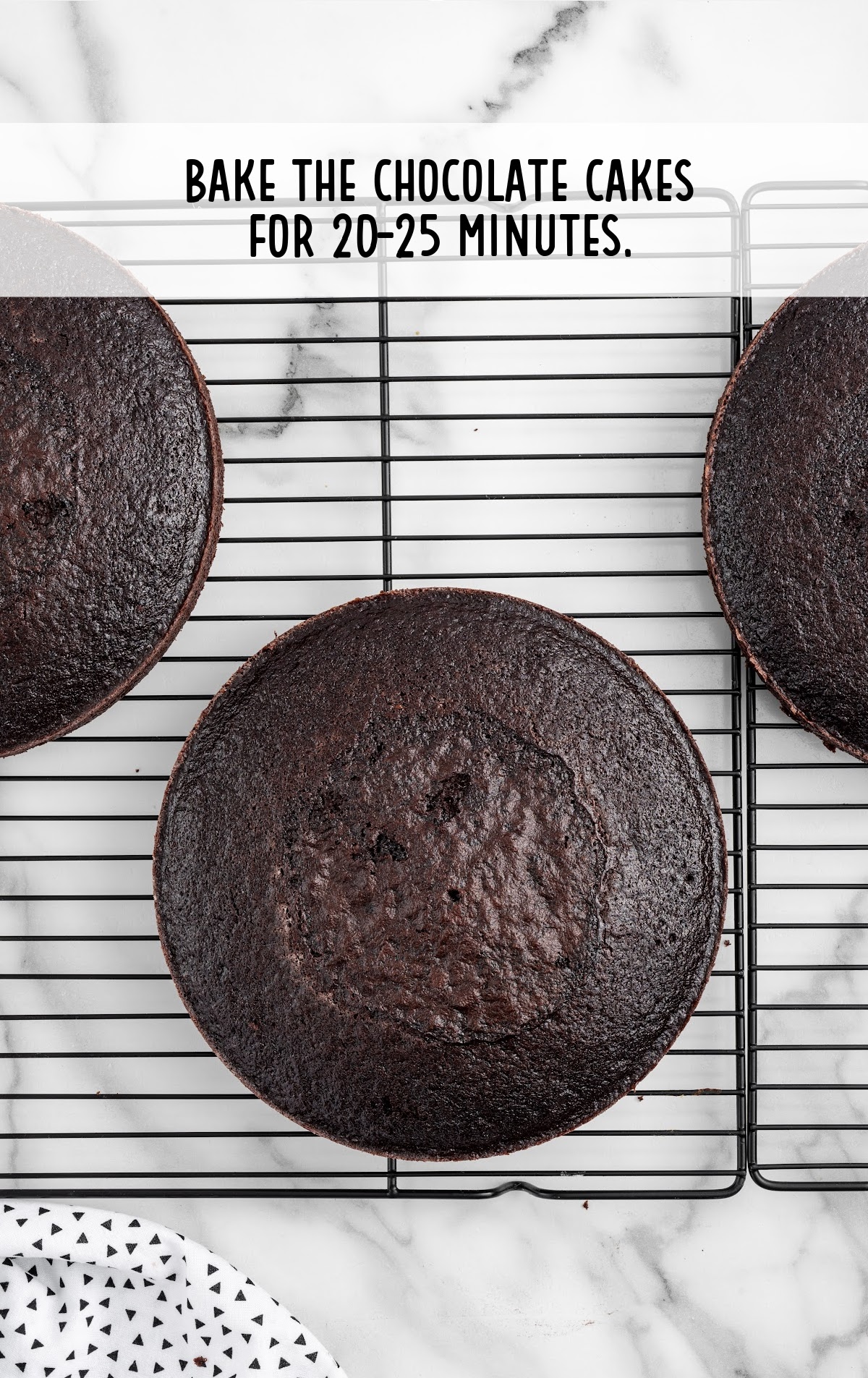 chocolate cakes baked on a cooling rack