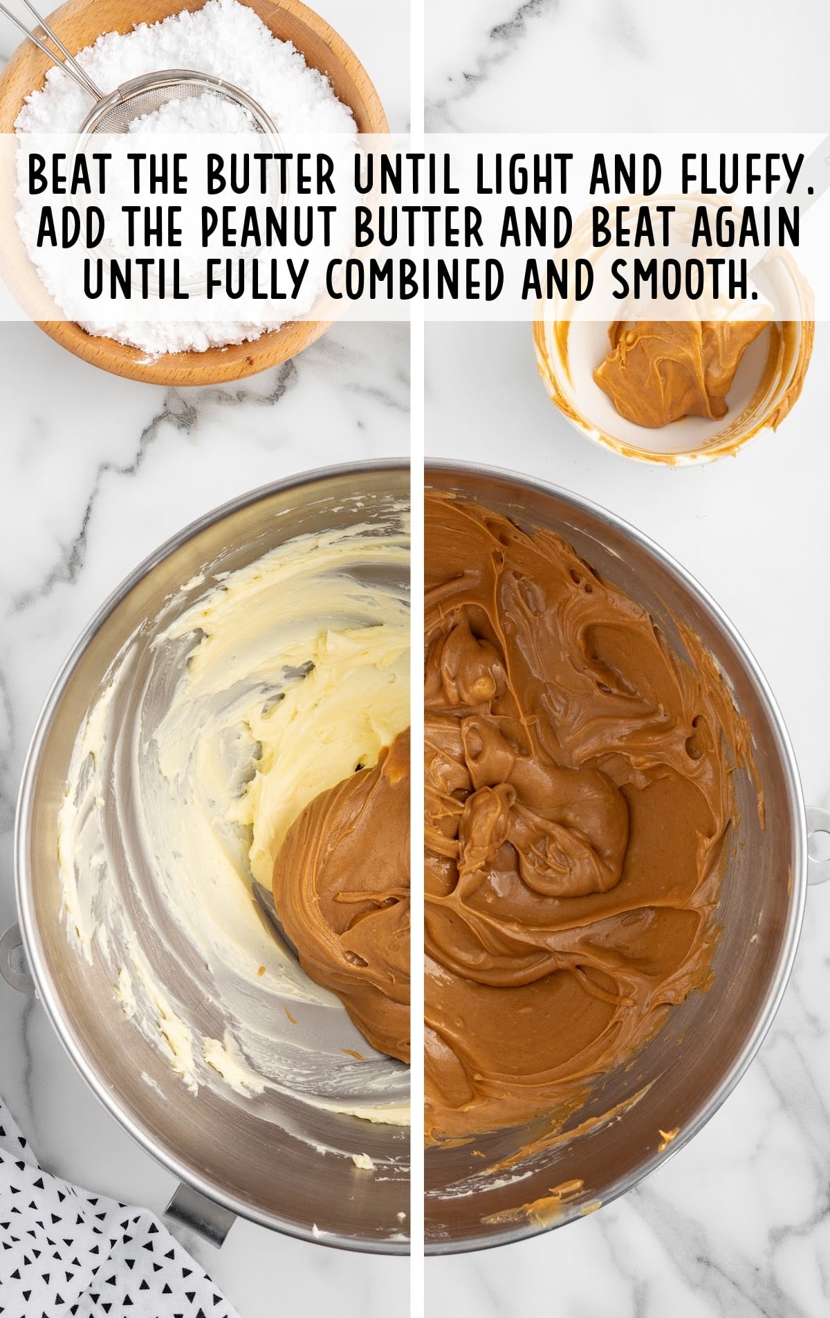 butter and peanut butter combined in a bowl