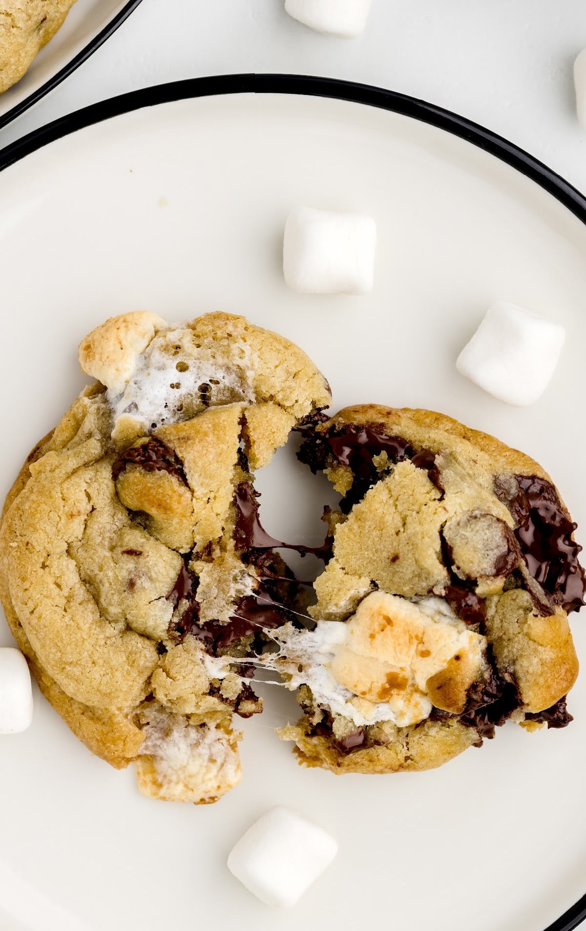 close up shot of Marshmallow Cookies stacked on top of each other