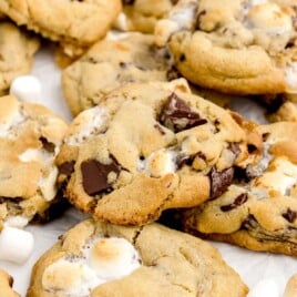 A plate of s'mores cookies