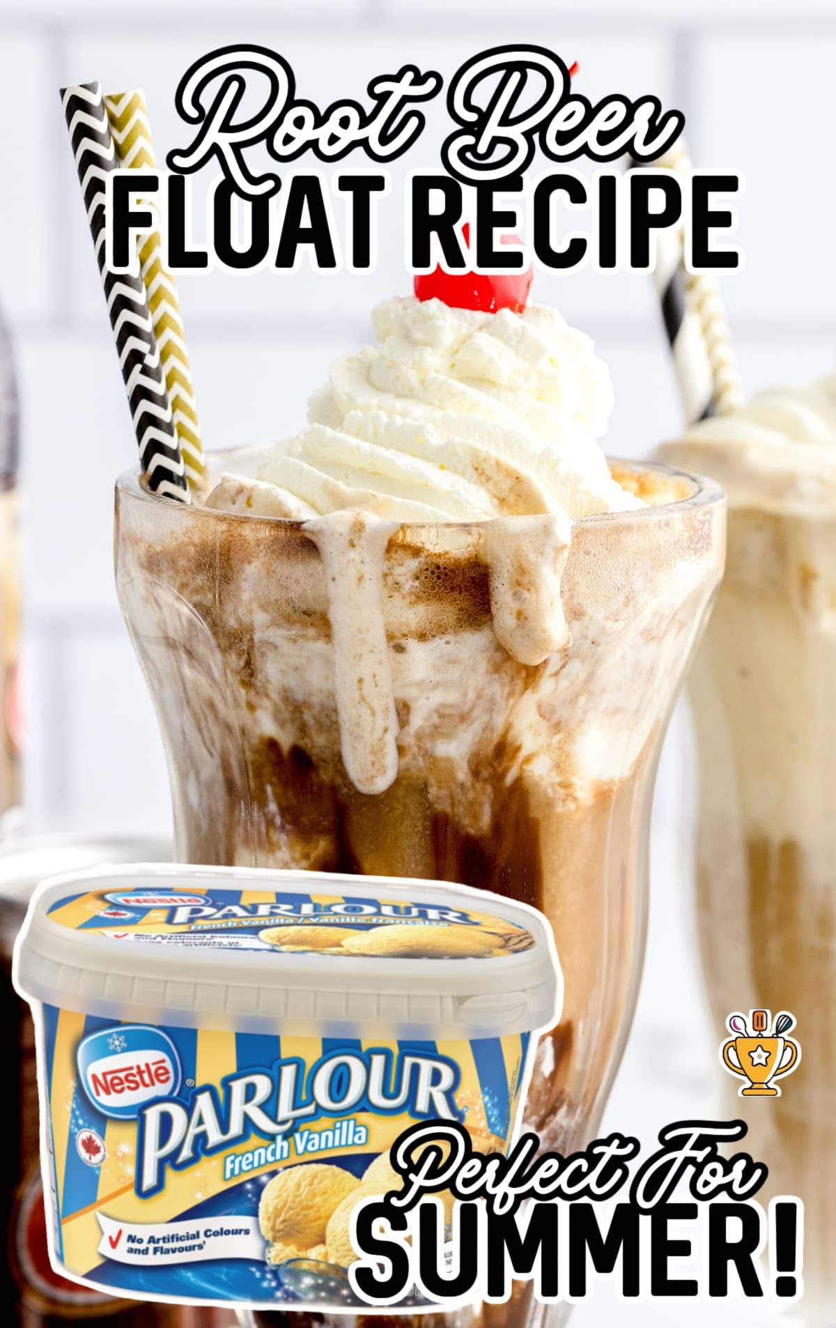 a close up shot of Root Beer Float in a mug