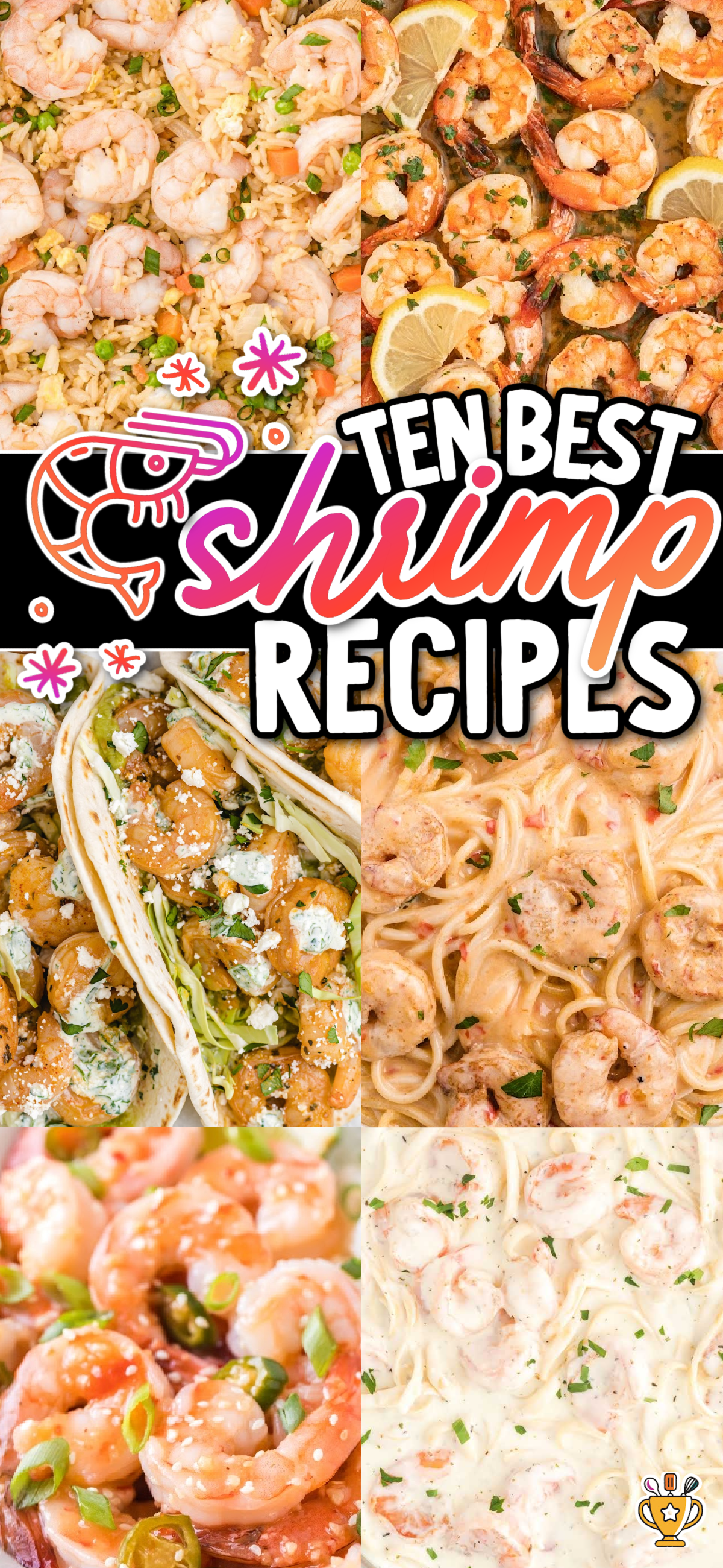 collage of six shrimp recipes 