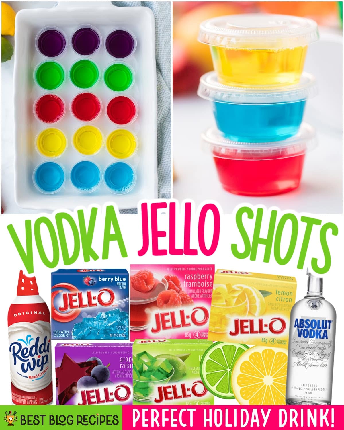 colorful jello shots in cups