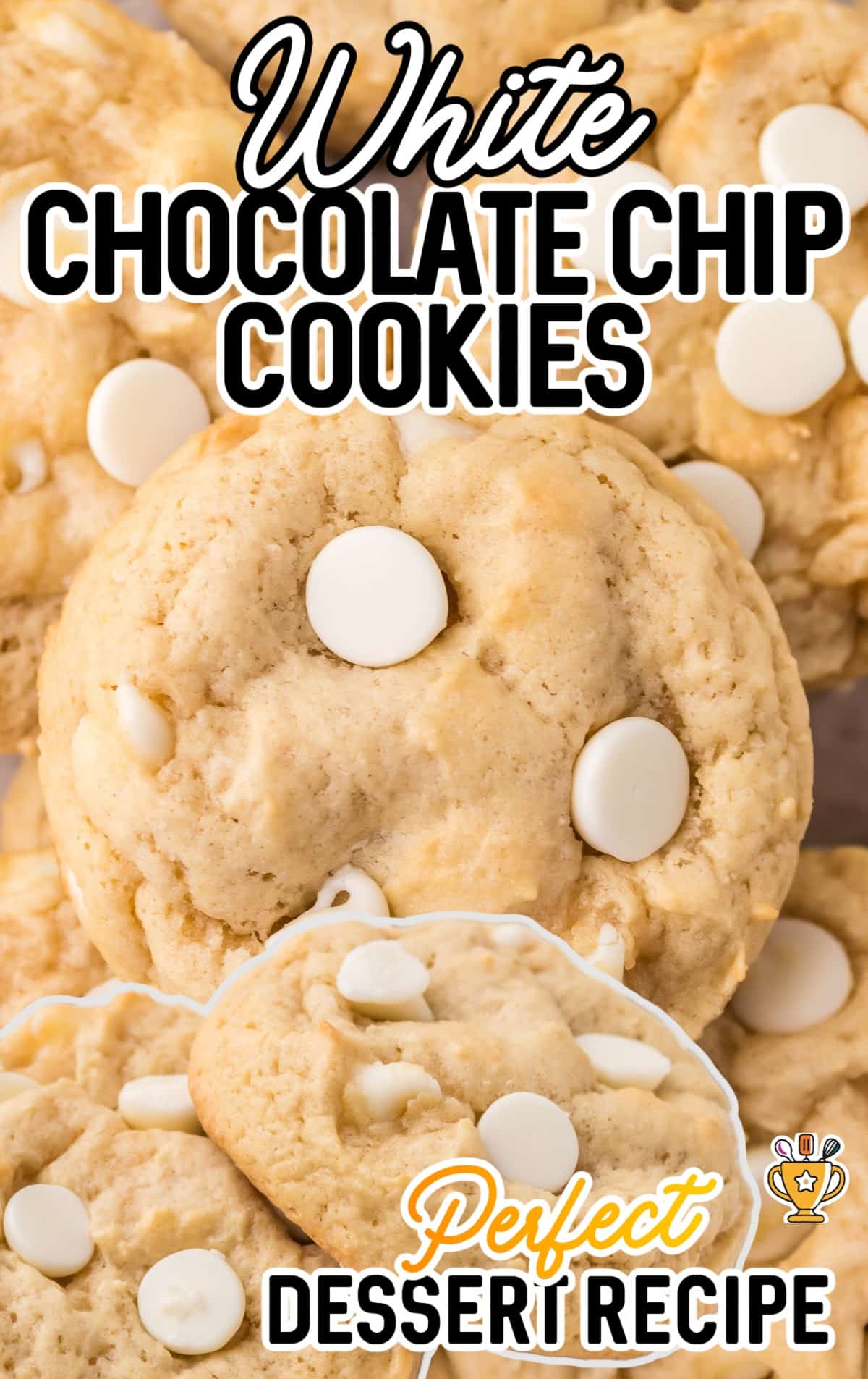 overhead shot of a bunch of White Chocolate Chip Cookies