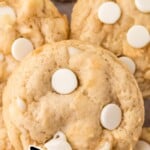 overhead shot of a bunch of White Chocolate Chip Cookies