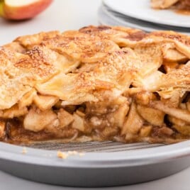 A plate served with Apple Pie